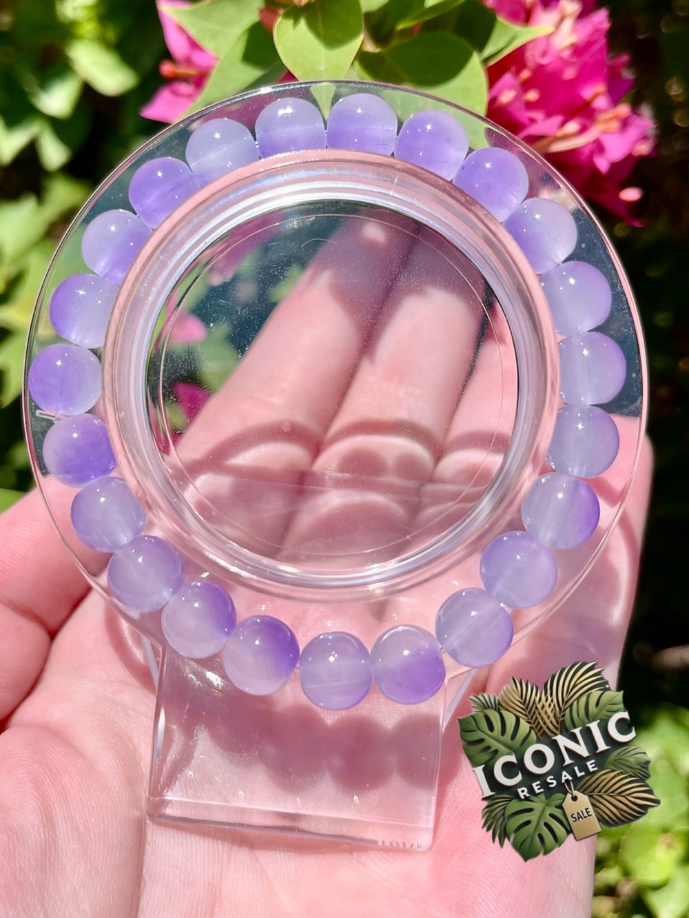 Lavender Clouds Glass Beaded Bracelet NWOT
